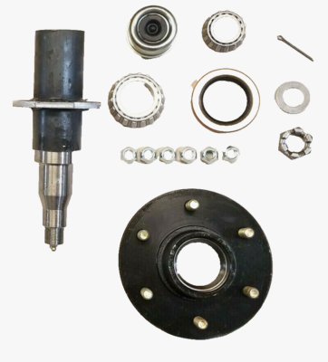 #ad #ad 6000# Build Your Own Trailer Axle Stub w 6 x 5.5 Lug Hub FLANGED Round Spindle $118.15