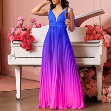 Women's Summer Casual Boho Sundress V Neck Beach Flowy Midi Vacation Dresses