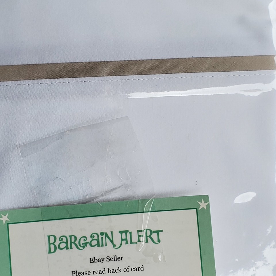 RALPH LAUREN Palmer Percale Pale Flannel QUEEN FLAT SHEET White Tan NEW