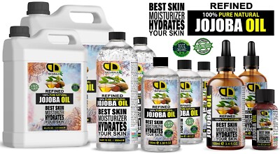 Jojoba Oil Refined Organic For Hair Body Skin face Pure Natural Cold Pressed 
