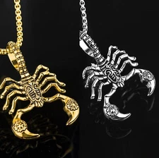 Men's Scorpion Pendant Necklace Chain Gothic Punk Retro Biker Jewelry Gift
