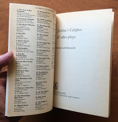 Jestina's Calypso & other plays by Earl Lovelace - 1st Edition - 1984 - Trinidad - Picture 3 of 5