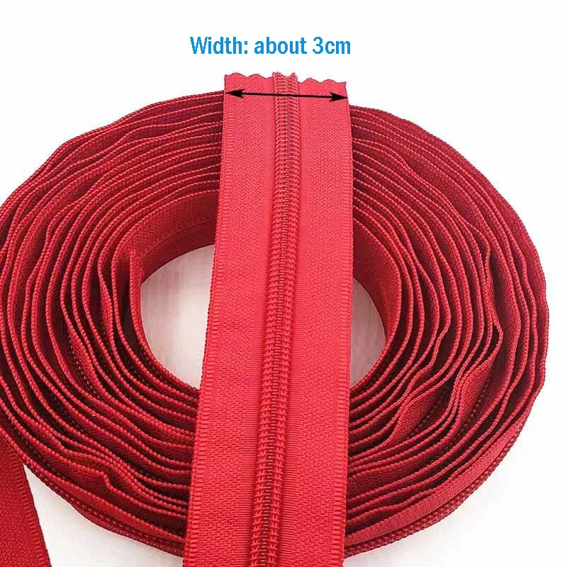 25 Colors Nylon Zippers Continuous 1/5/10M Zipper Donna Cover Tent Repair Sewing - Image 2 of 4