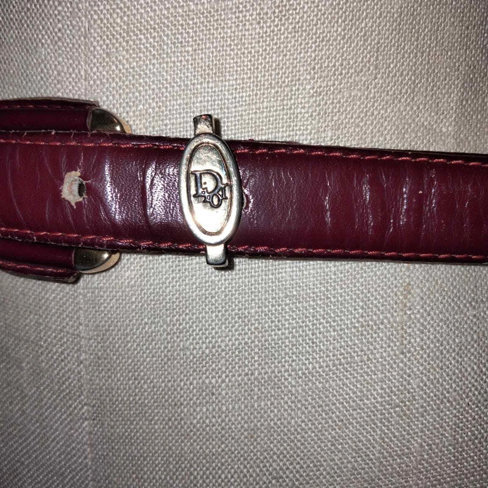 Ceinture en cuir de vache vintage Christian Dior Oxblood aniline petite 