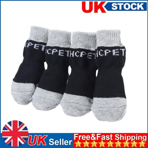 4pcs Pet Cotton Socks Set Nonslip Cats Foot Cover Prevent Scratch (S
