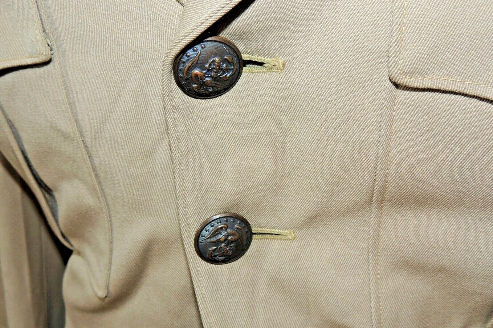 LK! VINTAGE MENS MARINE SHOP Quantico Virginia USA MILITARY COAT