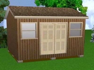 14x16 Storage Shed Plans Package, Blueprints, Material 