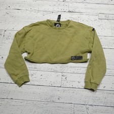 Alphalete Cropped Sweatshirt Womens XS French Terry Raw Hem Pullover Crewneck