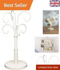 Crafted Wrought Iron Mug Tree in Cream – Organize Style with 12- Guarantee