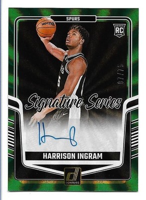 Harrison Ingram 2024-25 Donruss Signature Series Green Holo Laser RC #SS-HIS /75