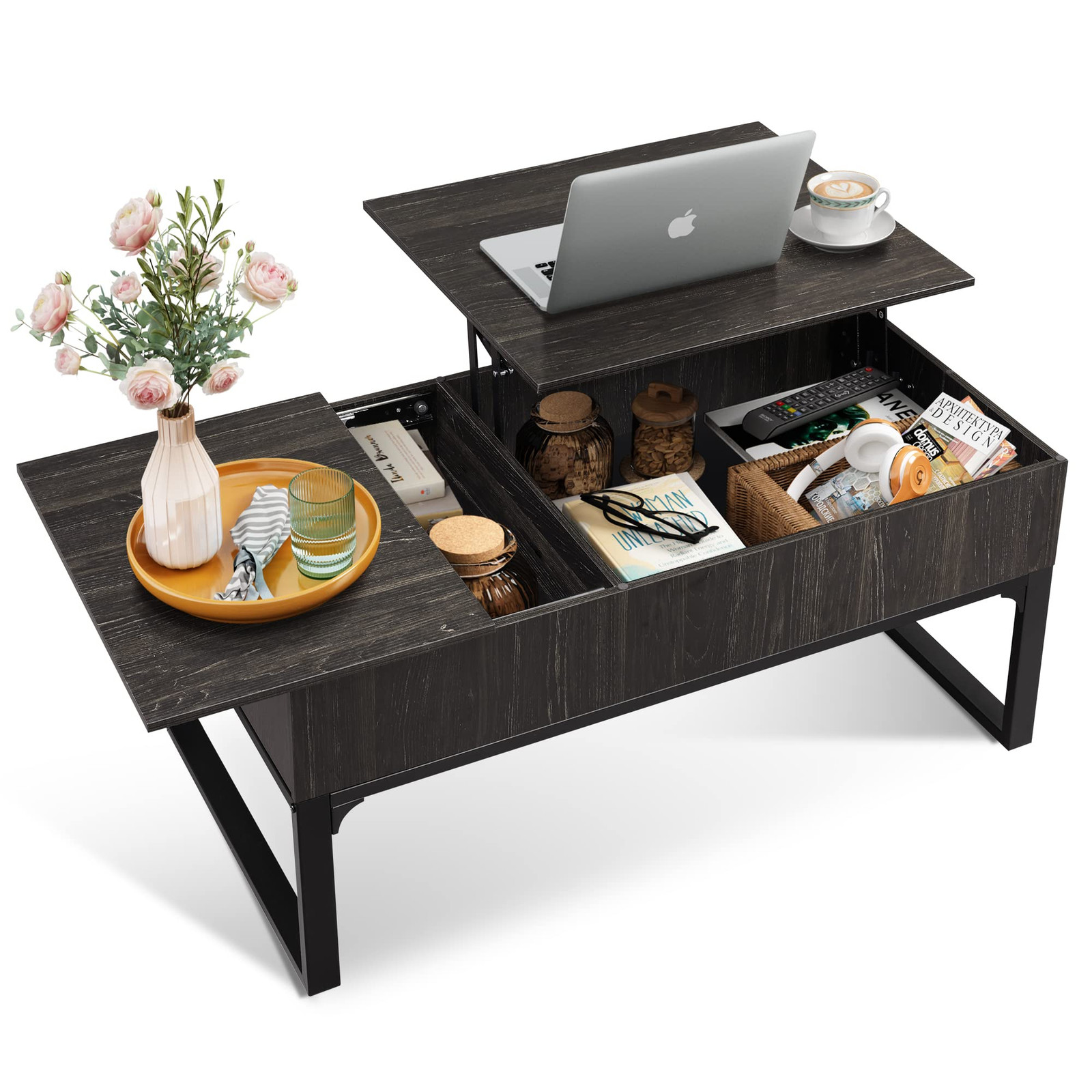 Lift Top Coffee Table with Storage, 40.9