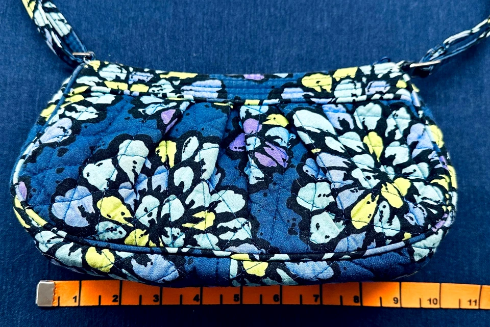 Vera Bradley маленький хипстер индиго поп сумка через плечо сумочка синий цветочный - Изображение 2 из 4