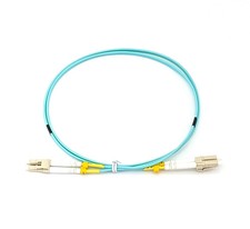 OM4 LC/LC Fiber Optic Patch Cable Duplex Multimode 50/125 Aqua 1M-7M