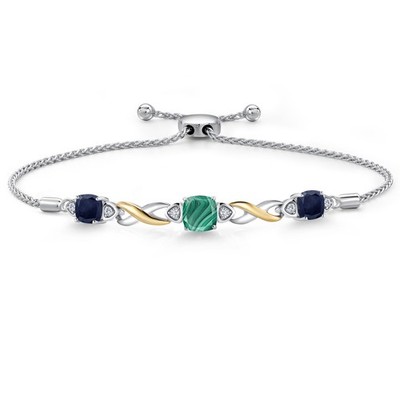 Gemstone Birthstone and Blue Sapphire with Lab Grown Diamond Accents Infinity