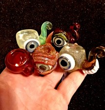 14mm Tobacco bowl Male Glass -5 Pack of assorted Art pieces-USA made