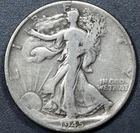 1945-D 50C WALKING LIBERTY SILVER HALF DOLLAR KM# 142 Circulated A6349