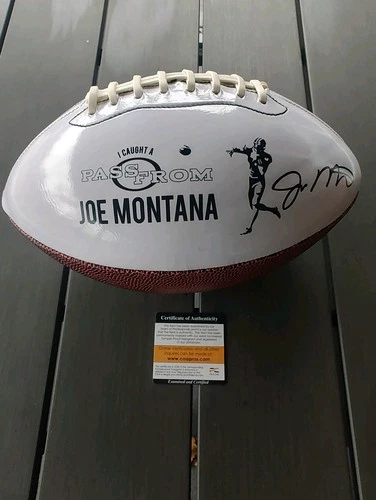 Joe Montana San Francisco 49ers Hand Signed Full Size White Panel Football COA