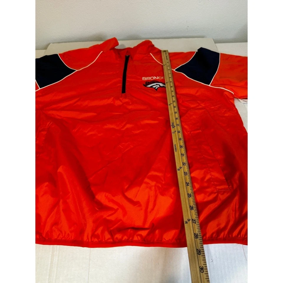 Denver Broncos Pullover Jacket Windbreaker NFL Football Orange Navy - Image 4 of 4