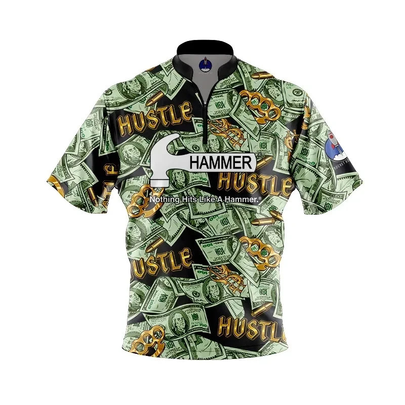 Custom Name & Team Name Hammer Hustler Bowling Jersey S-5XL