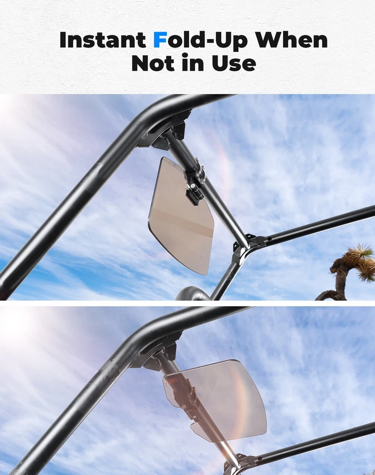 Parasol tintado UTV de gran tamaño 2 piezas para X3 Defender RZR Pioneer Zforce Foto 2 de 4