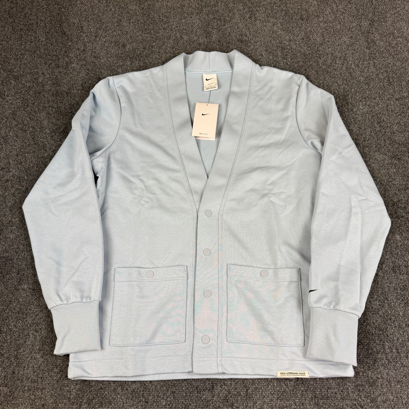 Nike Dri-FIT Standard Issue Golf Cardigan Mens Size Medium Baby Blue FB5464-440