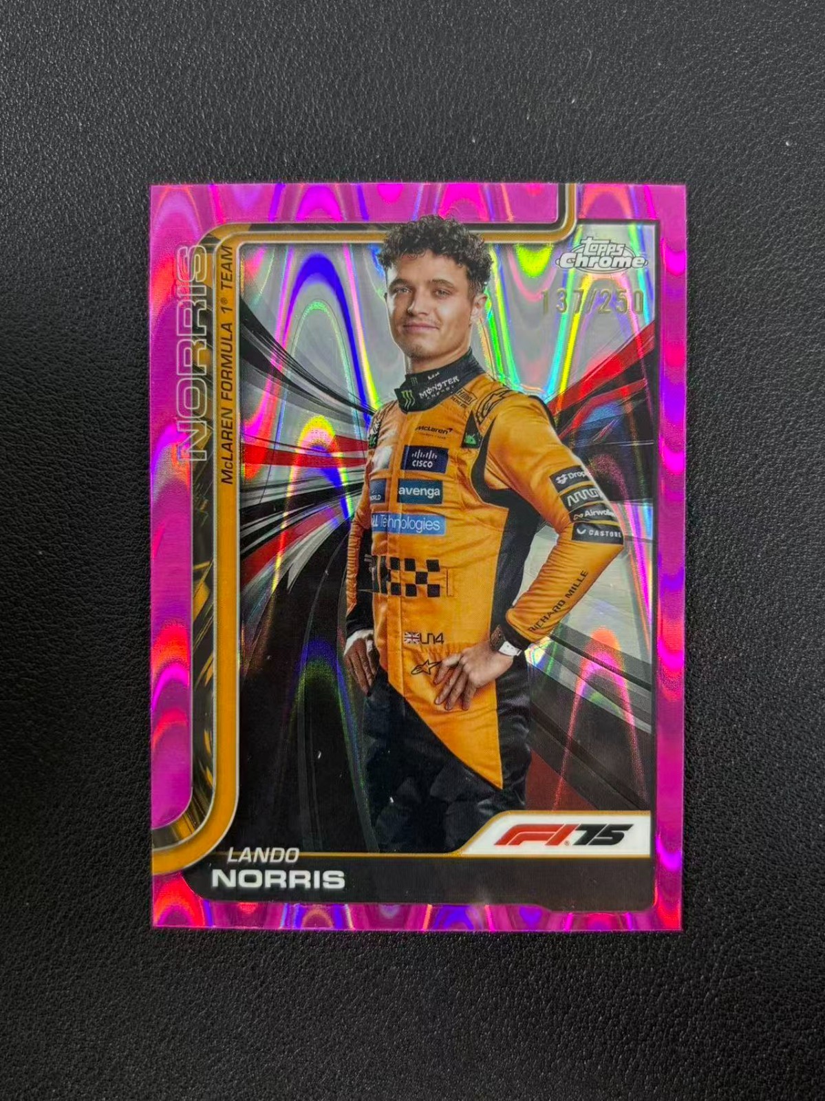 2025 Topps Chrome Formula 1 F1 Lando Norris Pink RayWave 137/250 #5 MAH
