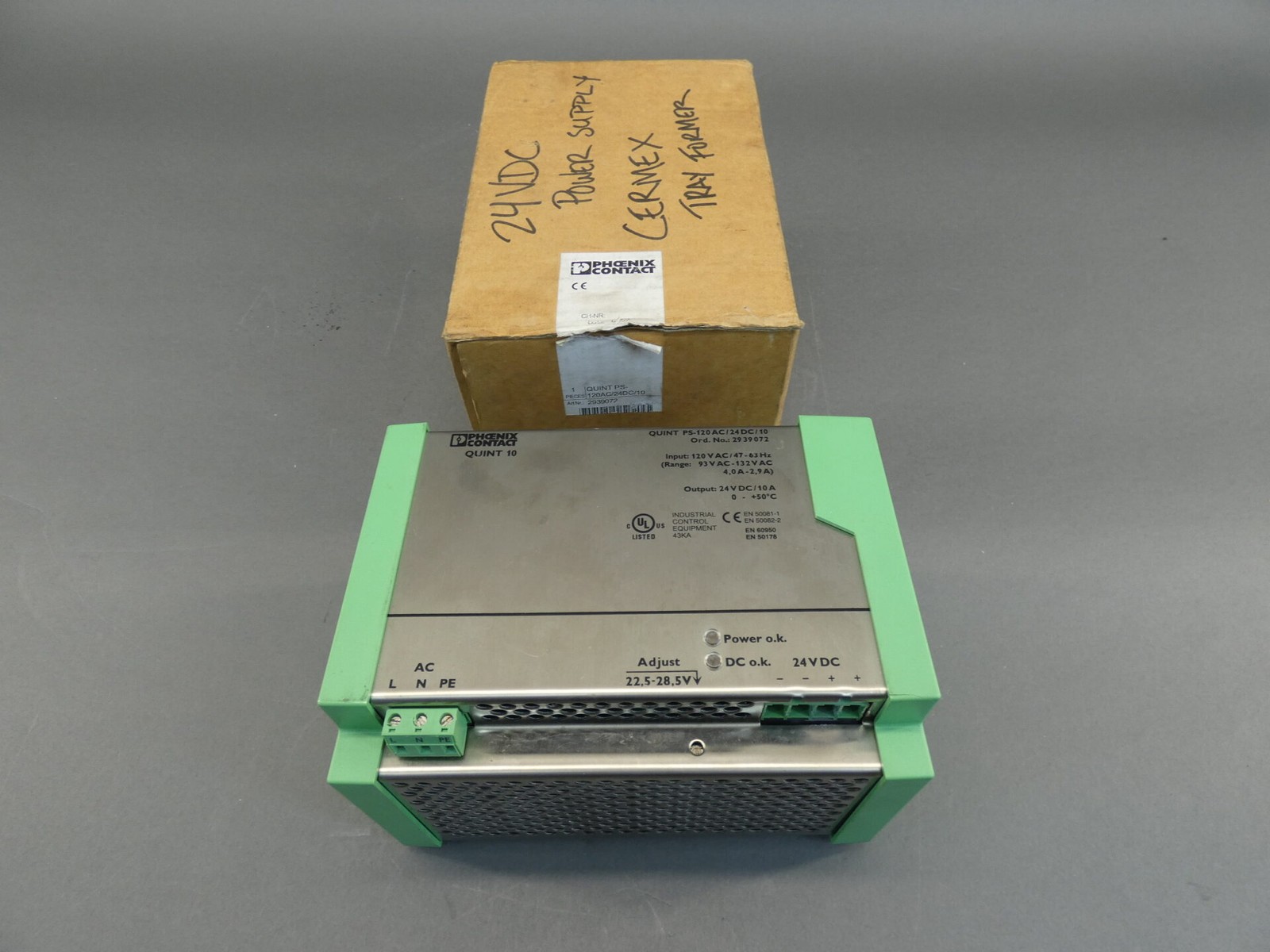 Phoenix Contact 2939072 Quint 10 PS-120AC/24DC Power Supply - NEW Surplus!