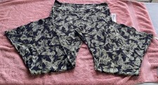 No Boundaries Black and Green Butterfly Flare Pants Juniors Women Sz XL 16 - 18