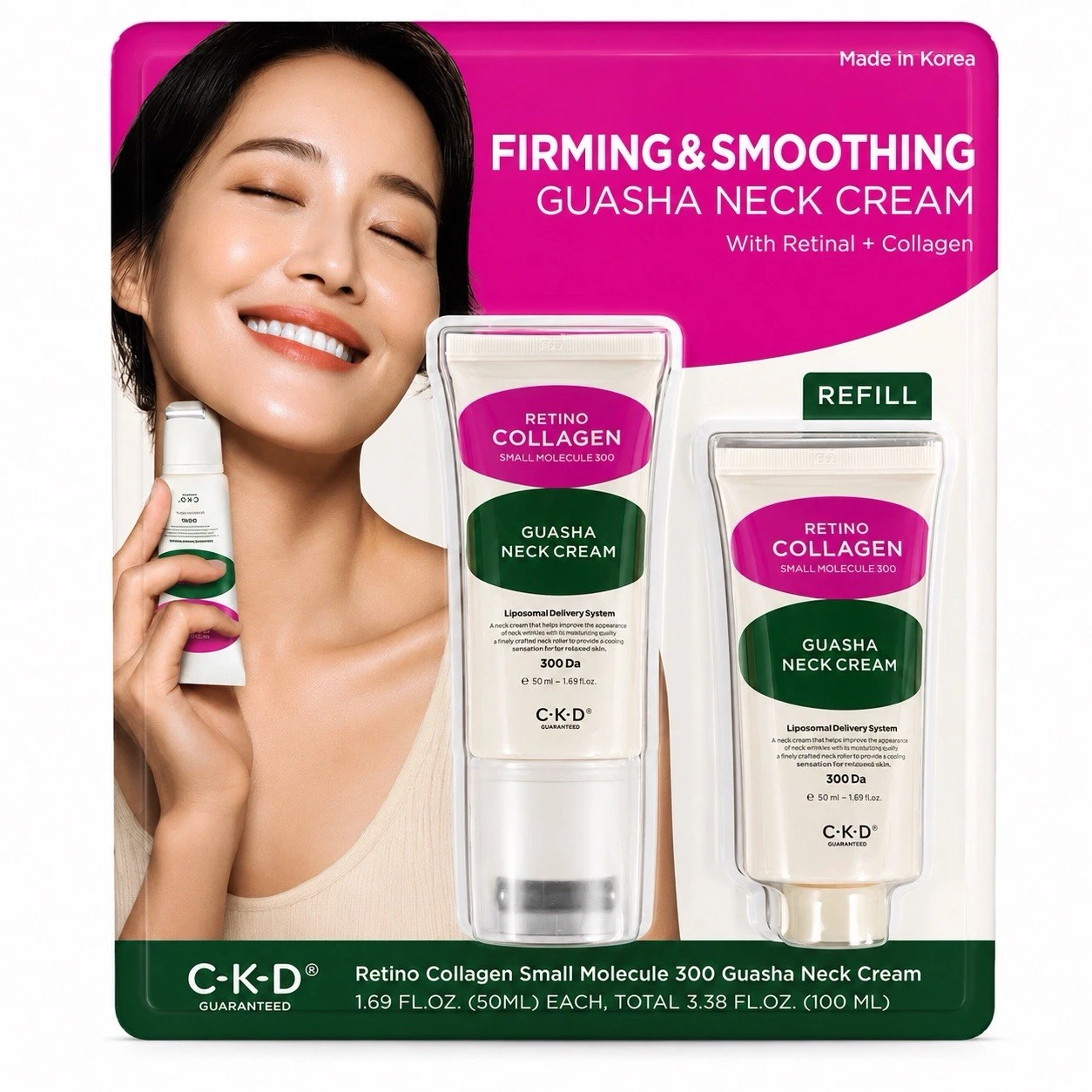 CKD RETINO COLLAGEN GUASHA NECK CREAM 1.69 FL. OZ (50 ML) AND 1.69 OZ REFILL