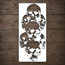 Stacked Human Skulls Facing Forward Reusable Mylar Stencil for Stencil Template