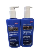 2 Pack New Rogaine Men's Thickening 2 in 1 Shampoo  Conditioner 8.4oz Bottles