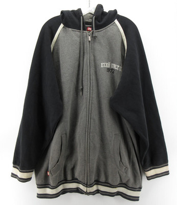 VINTAGE Ecko Unltd Sweatshirt Men XL Gray Hoodie Hip Hop Full Zip Streetwear Y2K