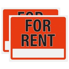 2 Pack For Rent Sign 14x11 inch Plastic for Commercial Property Waterproof
