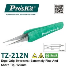 Pro'sKit TZ-212N ESD Safe Extremely Fine and Sharp Tip Tweezer - 129mm Taiwan