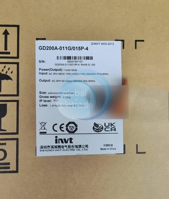 One INVT Inverter GD200A-011G/015P-4 11KW New