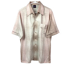 Vintage 70s Joel California Cal Prest Floral Striped Polyester Disco Shirt L NWT