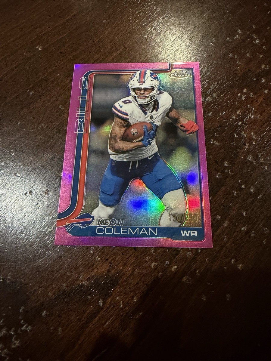 2025 Topps Chrome Football #30 Keon Coleman Hot Pink X-Fractor 130