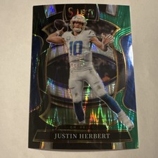 2025 Panini Select - Concourse Justin Herbert #1 Black & Green Shock Prizm
