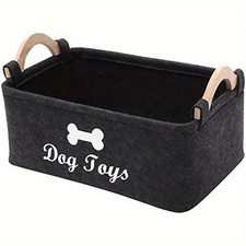 Felt Pet Toy Storage Box Dog Cat Basket Organizer Bin Home Storage Bag