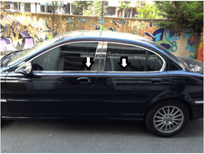 Jaguar X-Type Limousine 2001-2009 Chrom Fenster Rahmen Blende 4 T&uuml;rer 4tlg...
