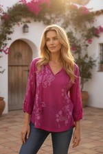 Johnny Was Margot Embroidered Blouse C11125-8