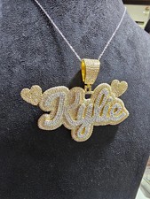 Custom Letter Pendant 14K Yellow Gold Plated 3Ct Round Cut Lab-Created Diamond