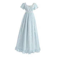 Regency Dress Women Regency Costume Empire Waist Tea Party XX-Large Blue