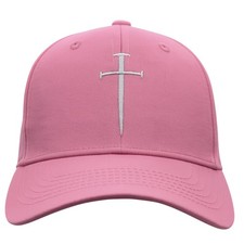 3 Nails 1 Cross Three Christian Baseball Cap - One Size, Pink
