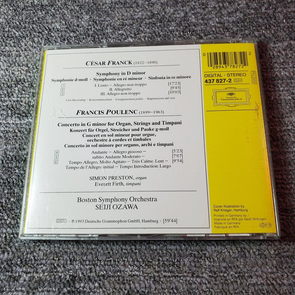 Franck Symphony Poulenc Organ Concerto CD 1993 Boston Symphony Classical Foto 2 de 4