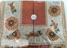 Tris Centrini Gobelin Girasole 3 Pezzi 2 Comodino 1 Comò Arredo Casa Eleganti