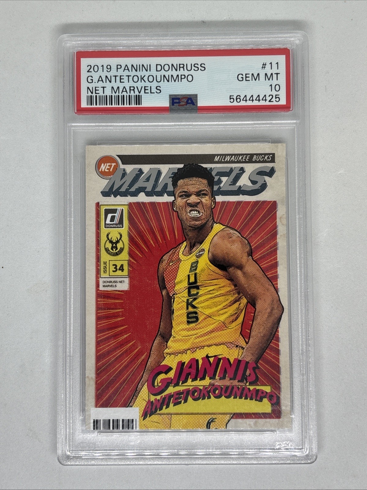 2019 Panini Donruss Giannis Antetokounmpo Bucks Net Marvels #11 PSA 10 GEM MINT