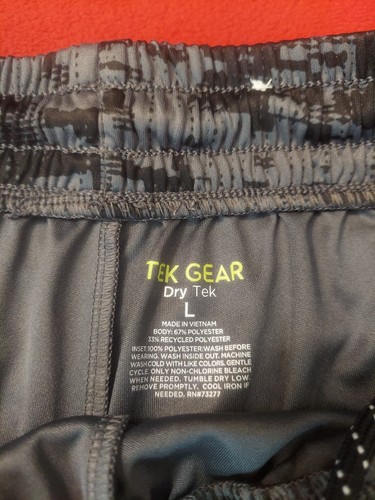 Pantalones Cortos Tek Gear Dry Tek Poliéster Para Hombre Grandes Negros Gris - Imagen 3 de 11