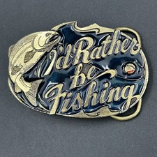 1985 Siskiyou  I  d Rather Be Fishing  Belt Buckle Bass Fish USA