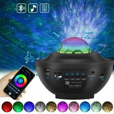 USB Galaxy Star Night Lamp LED Star Projector Light Wave+Remote Control UK stock